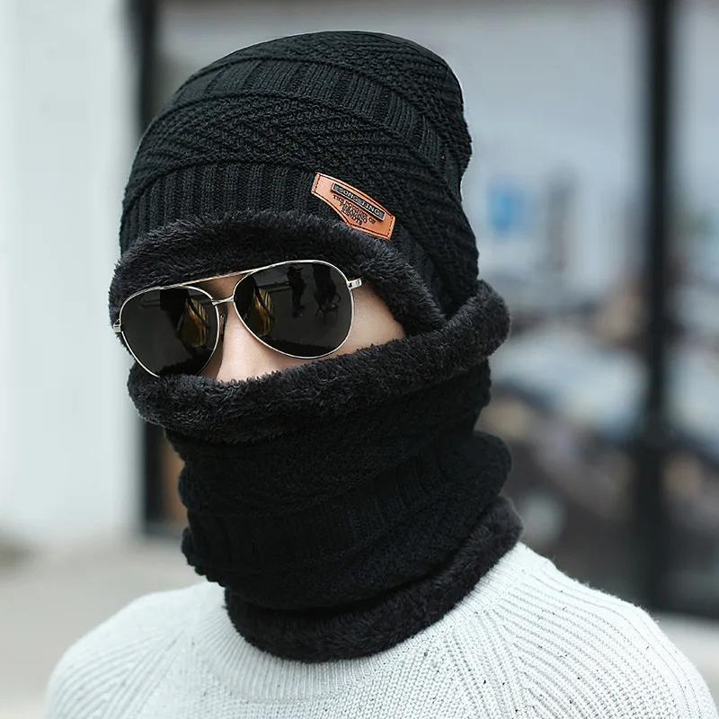 

Neck Warmer Knitted Ski Bibs Hat Winter Snow Sport Snowmobile Men Ladies Beanie Skullies Beanies Thicken Plus Velvet Scarf Mask