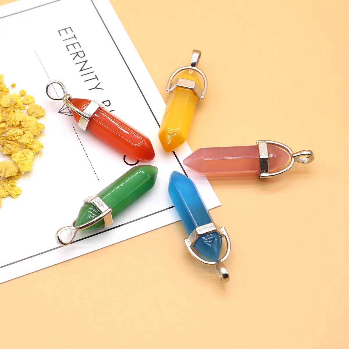 5Pcs Natural Stone Hexagonal Prism Pendant Light Color Engraved Polished Stone for DIY Jewelry Making Necklace Accessories
5Pcs Natural Stone Hexagonal Prism Pendant Light Color Engraved Polished Stone for DIY Jewelry Making Necklace Accessories