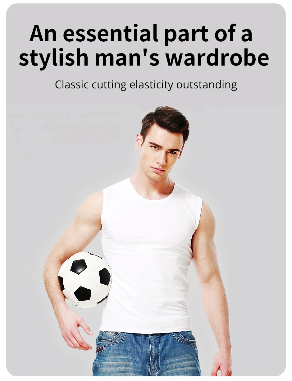 1/3/5 pcs Men's Cotton Sleeveless Thin Vest Young Men's Wide-shouldered Sports Fitness Slim Vest Thin Joker Tight Vest Breathabl 18 Sb049f535acd34ef68e406199b52ae84eX