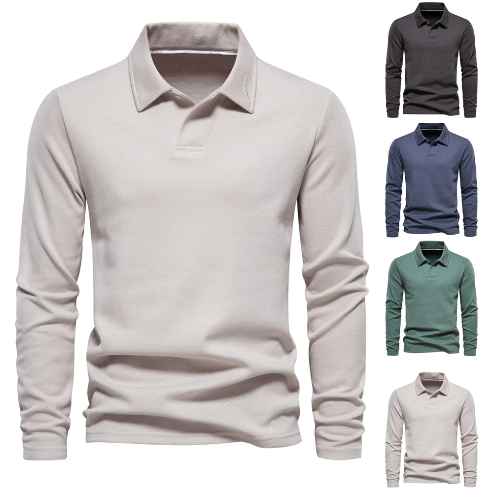2024 Autumn and Winter New Cross-border Long-sleeved POLO Shirt Men's Casual Solid Color Top Lapel Versatile
2024 Autumn and Winter New Cross-border Long-sleeved POLO Shirt Men's Casual Solid Color Top Lapel Versatile