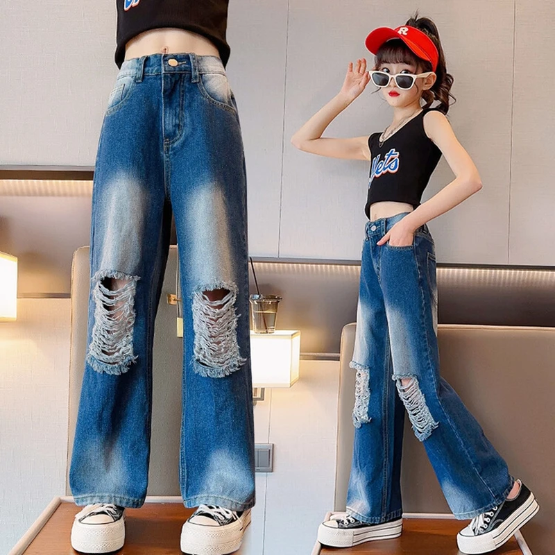 New Girls Denim Pants Teenager Ripped Jeans Kids Hole Trousers Casual Children Clothes Summer Hot Deals Korean Jeans 6 8 10 12 Y
New Girls Denim Pants Teenager Ripped Jeans Kids Hole Trousers Casual Children Clothes Summer Hot Deals Korean Jeans 6 8 10 12 Y
