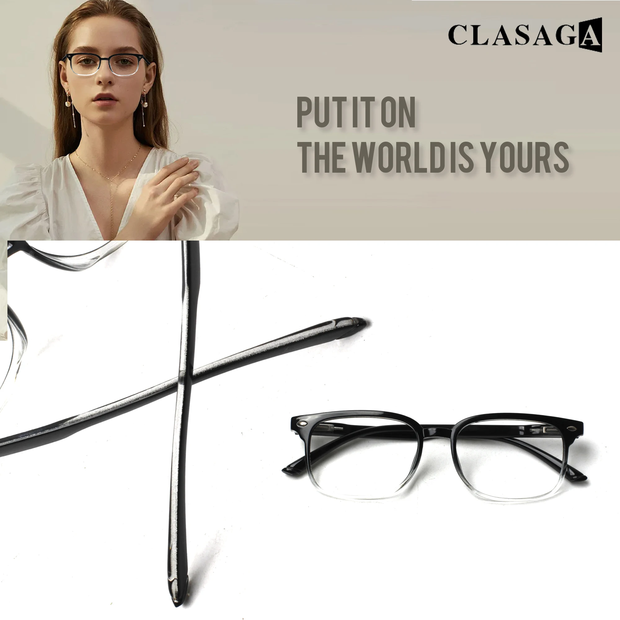 CLASAGA Reading Glasses for Men And Women Universal Rectangular High Quality Magnifying Glasses HD Diopter Prescription Eyewear
CLASAGA Reading Glasses for Men And Women Universal Rectangular High Quality Magnifying Glasses HD Diopter Prescription Eyewear