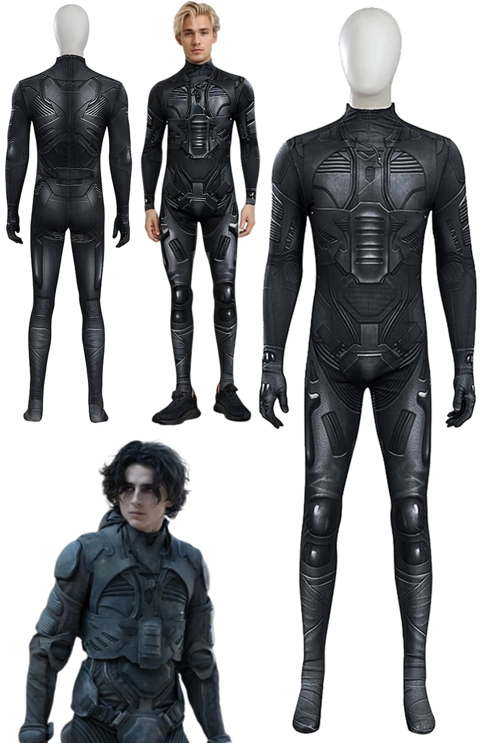 

Paul Atreides Cosplay Fantasy Jumpsuit 2024 Movie Dune 2 Costumes Men Disguise Tight Fitting Suit Bodysuit Halloween Party Cloth