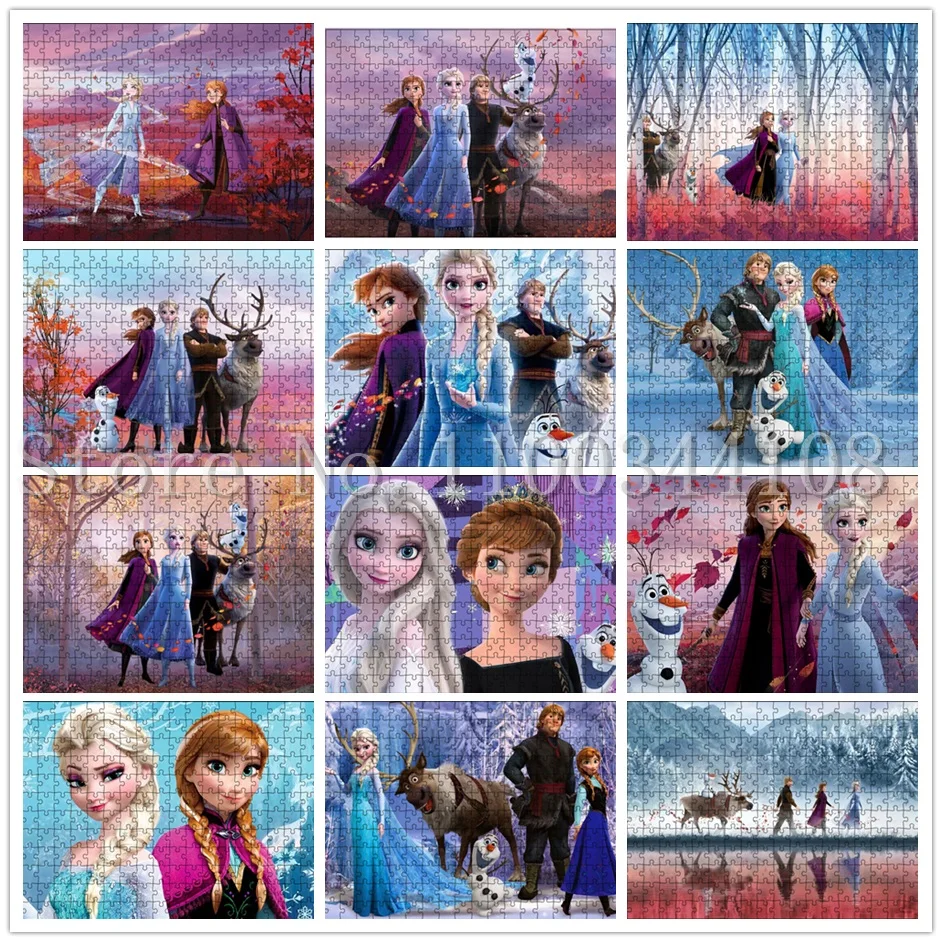 

Disney Frozen Movies Puzzles Elsa Anna Princess Diy Jigsaw Puzzles Children Education Toys Adults Decompress Gifts