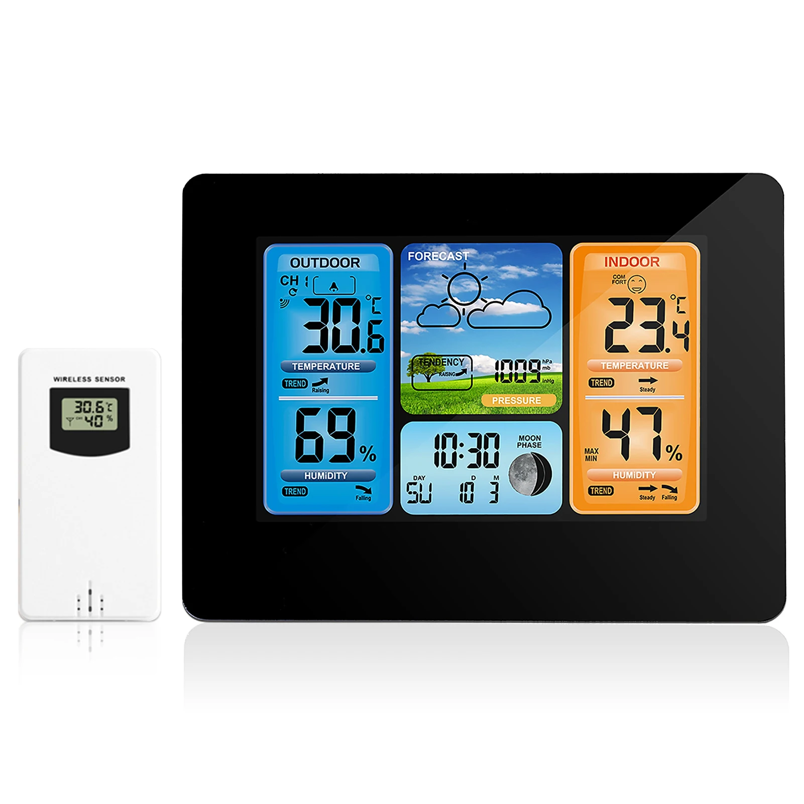 Indoor Outdoor Thermohygrometer Touch Color Screen Weather Station Wireless Thermometer Hygrometer Temperature Humidity Monitor
Indoor Outdoor Thermohygrometer Touch Color Screen Weather Station Wireless Thermometer Hygrometer Temperature Humidity Monitor