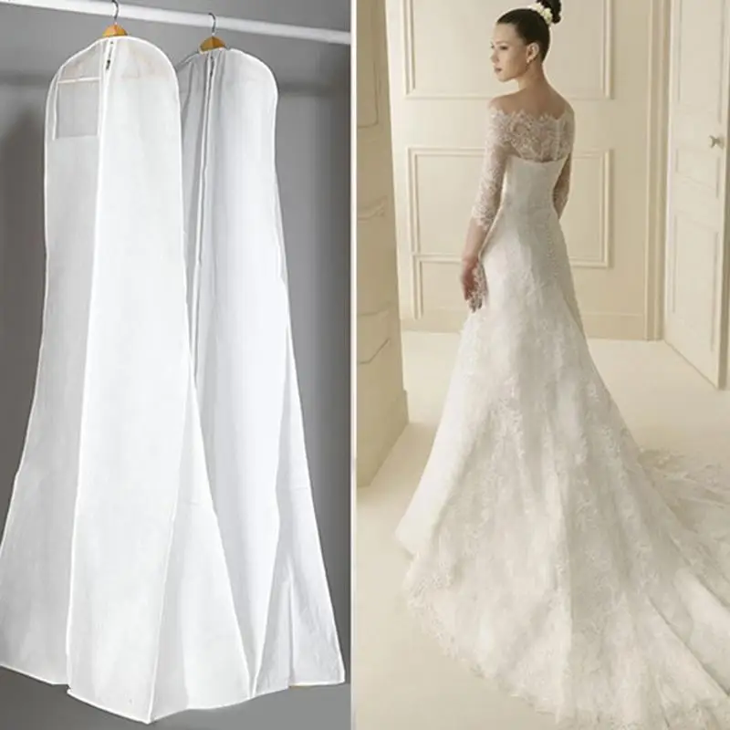 

Bridal Dress Gown Storage Dustproof Cover Protected From Dust Wedding Dress Cover Dustproof Covers Storage Bag Nonwoven Fabric