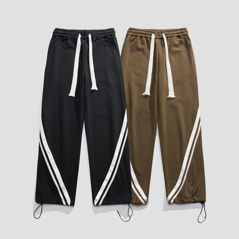 

Men Women Splice Stripe Loose Casual Drawstring Straight Sport Pants Unisex Trousers Jogger Sweatpant Cityboy Girls Outdoor Pant