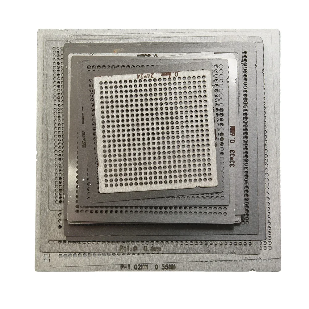 Pack Universal Stencil Directly BGA Reballing Rework Net Parts Kit Rework Steel Silver Replacement Accessories
Pack Universal Stencil Directly BGA Reballing Rework Net Parts Kit Rework Steel Silver Replacement Accessories