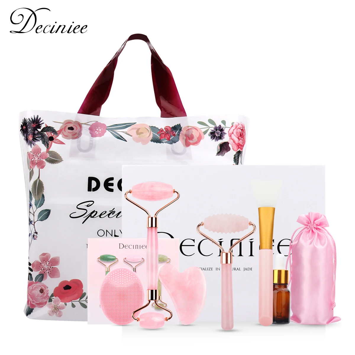 Natural Rose Quartz Jade Roller Gua Sha Set Facial Body Massager Gua Sha Scraper for Face Eye Neck Skin Care Tool Gift Bag Box
Natural Rose Quartz Jade Roller Gua Sha Set Facial Body Massager Gua Sha Scraper for Face Eye Neck Skin Care Tool Gift Bag Box