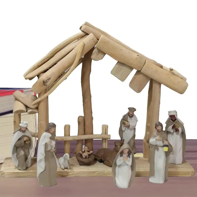 Christmas Scene Decor 10Pcs Christ Birth Of Jesus Resin Ornament Hand-Painted Nativity Figures Set For Desk Window Decoration
Christmas Scene Decor 10Pcs Christ Birth Of Jesus Resin Ornament Hand-Painted Nativity Figures Set For Desk Window Decoration