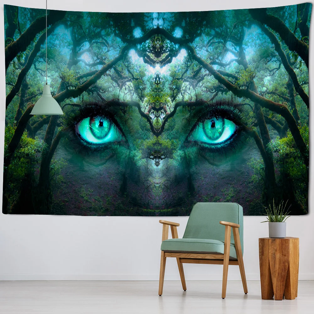 

Fantasy Forest tapestry wall hanging psychedelic eye room art decoration tapestry Bohemian hippie home wall decoration blanket