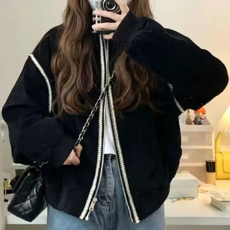 Deeptown Baseball Jacket Harajuku Oversized Chic and Elegant Woman Jacket Black Long Sleeve Cropped Coat Clothes Korean Fashion
Deeptown Baseball Jacket Harajuku Oversized Chic and Elegant Woman Jacket Black Long Sleeve Cropped Coat Clothes Korean Fashion