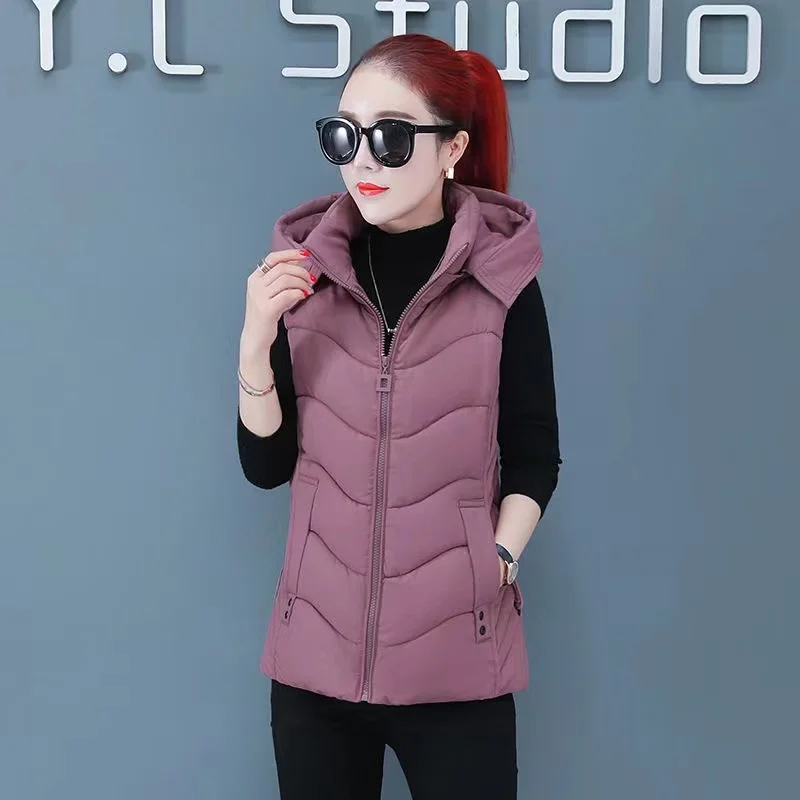 Autumn Women Vest Hooded Jacket Coat Sleeveless Winter Vest For Female Short Cotton Padded Vest Jacket Snow Wear Waistcoat 4XL
Autumn Women Vest Hooded Jacket Coat Sleeveless Winter Vest For Female Short Cotton Padded Vest Jacket Snow Wear Waistcoat 4XL