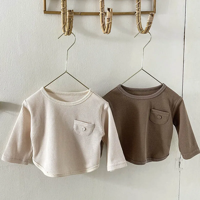 Korean Style Autumn Spring Children Clothes Toddler Baby Girl Boys Waffle Solid T-shirt Newborn Baby Boys Girls T-shirt
Korean Style Autumn Spring Children Clothes Toddler Baby Girl Boys Waffle Solid T-shirt Newborn Baby Boys Girls T-shirt