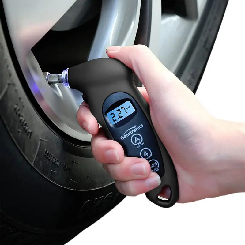 

Air Gauge Tire Pressure 4 Settings Tire Pressure Checker To 100 PSI Car Tyre Accessories With Backlit LCD Display For Cars