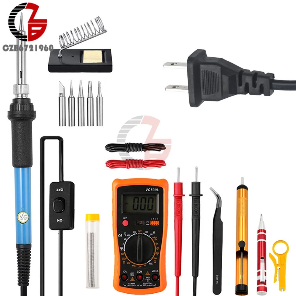 60W 80W LCD Digital Electric Soldering Iron 220V 110V Temperature Adjustable Welding Solder Heating Nib Repair Tools Kit
60W 80W LCD Digital Electric Soldering Iron 220V 110V Temperature Adjustable Welding Solder Heating Nib Repair Tools Kit