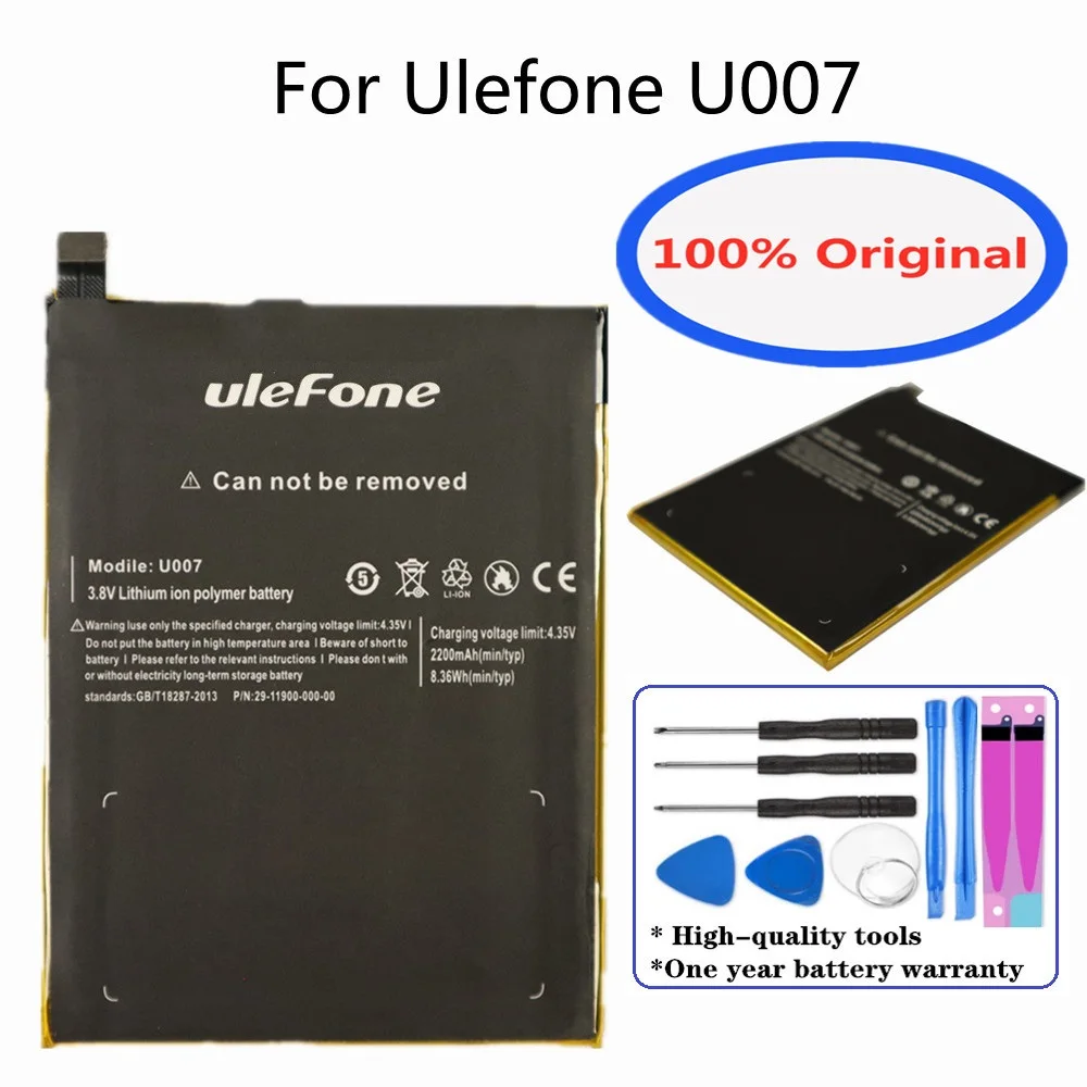 

2200mAh High Quality Original Battery For Ulefone U007 Replacement Battery Batteria Tracking Number + Tools