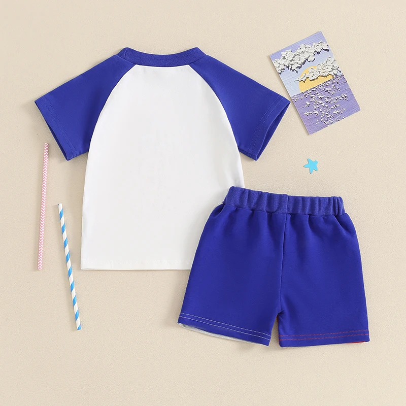 4th of July Toddler Boys Outfits Star Stripe Letter Print Short Sleeve T-Shirts Patchwork Elastic Waist Shorts 2Pcs Clothes Set
4th of July Toddler Boys Outfits Star Stripe Letter Print Short Sleeve T-Shirts Patchwork Elastic Waist Shorts 2Pcs Clothes Set