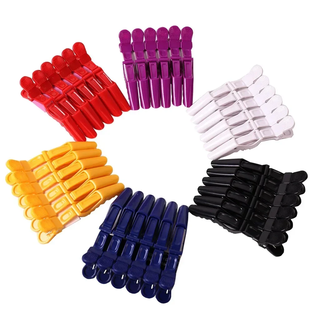 

6pc/Set Clip Perm Hair Hot Hairstyling Clipper Tool Alligator Hair Clip Hairdressing Hairpin Ladies Plastic Professional Fashion