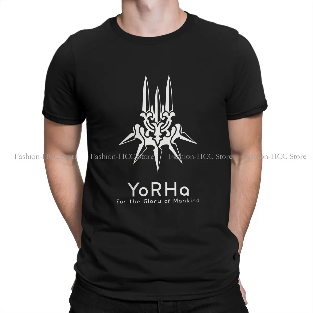 

Футболки Nier Automata из полиэстера с логотипом Yorha, белая оригинальная Мужская футболка, Забавные топы
