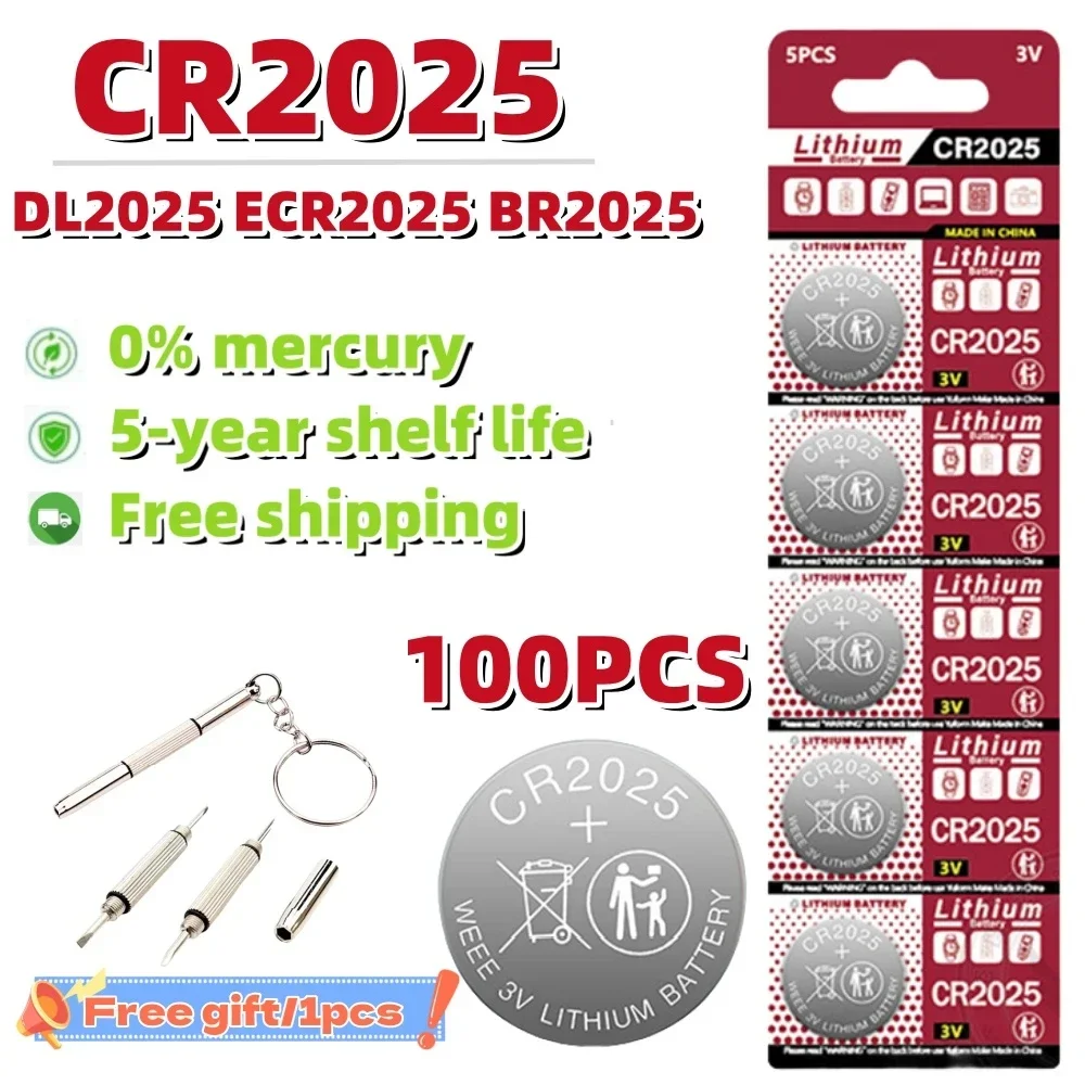 100PCS 3V 150mAh CR2025 Lithium button battery CR 2025 ML2025 Lithium Battery For Watch Car key Remote Control Button Cell
100PCS 3V 150mAh CR2025 Lithium button battery CR 2025 ML2025 Lithium Battery For Watch Car key Remote Control Button Cell