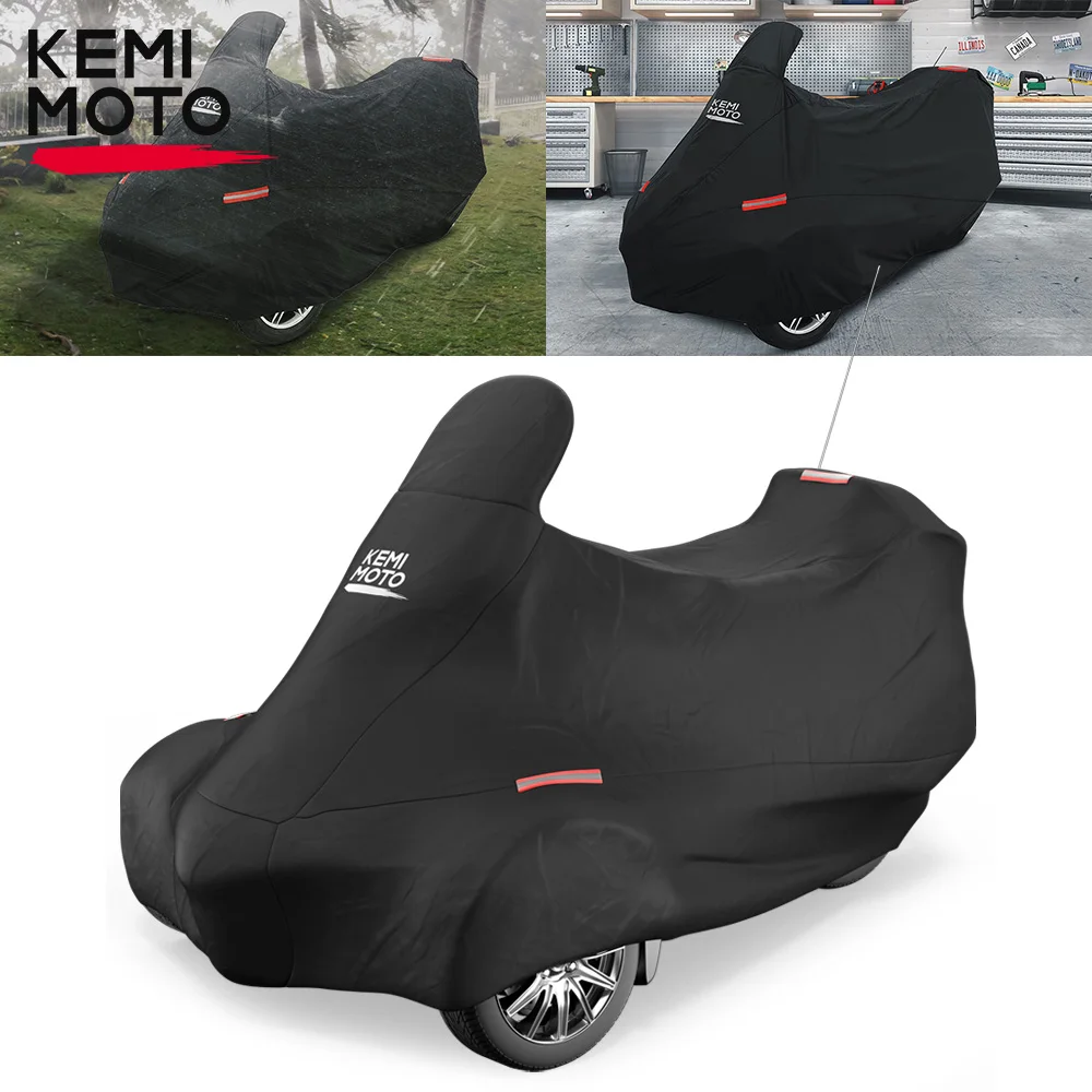 

KEMIMOTO Black Full Cover for Can am Spyder RT RT-S Limited 2010-2019 Dustproof All Weather Resistant with Reflective Strips