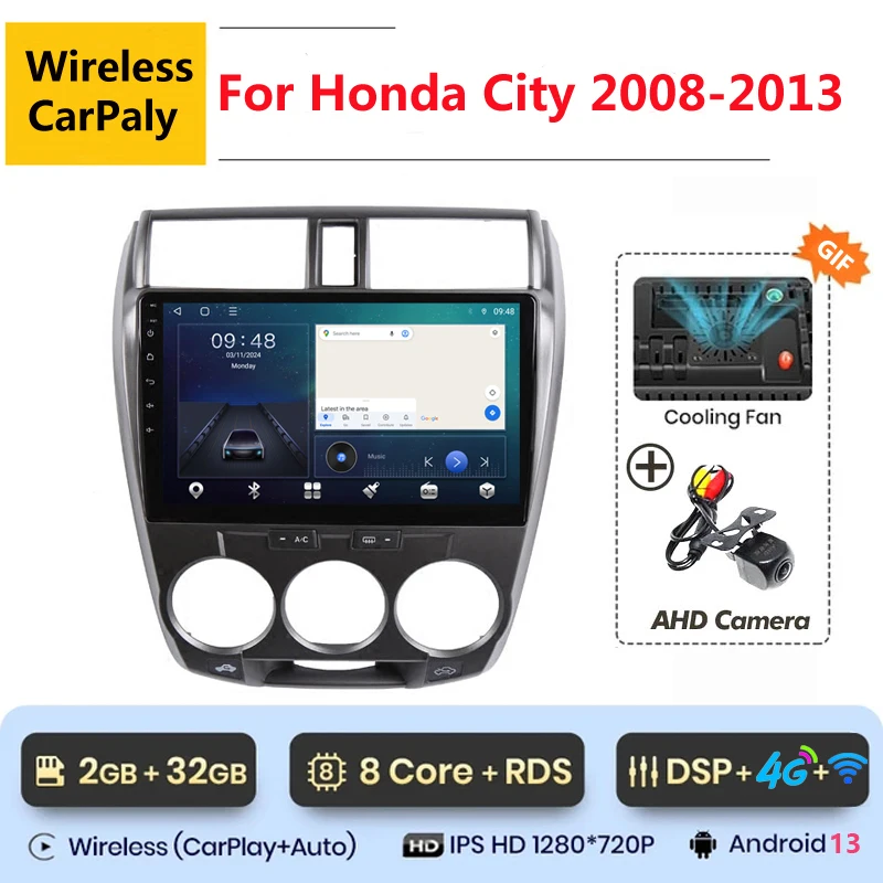 Автомобильный мультимедийный видеоплеер, 8 ядер, Android 13, для Honda City 2008, 2009, 2010, 2011, 2012, навигация GPS, Carplay, стерео, DVD
Автомобильный мультимедийный видеоплеер, 8 ядер, Android 13, для Honda City 2008, 2009, 2010, 2011, 2012, навигация GPS, Carplay, стерео, DVD
