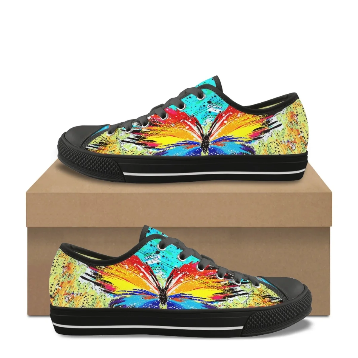 Women's Casual Flats Classic Lace Up Low Top Canvas Shoes for Girls Fashion Hot Colorful Art Butterfly Print Outdoor Sneakers
Women's Casual Flats Classic Lace Up Low Top Canvas Shoes for Girls Fashion Hot Colorful Art Butterfly Print Outdoor Sneakers