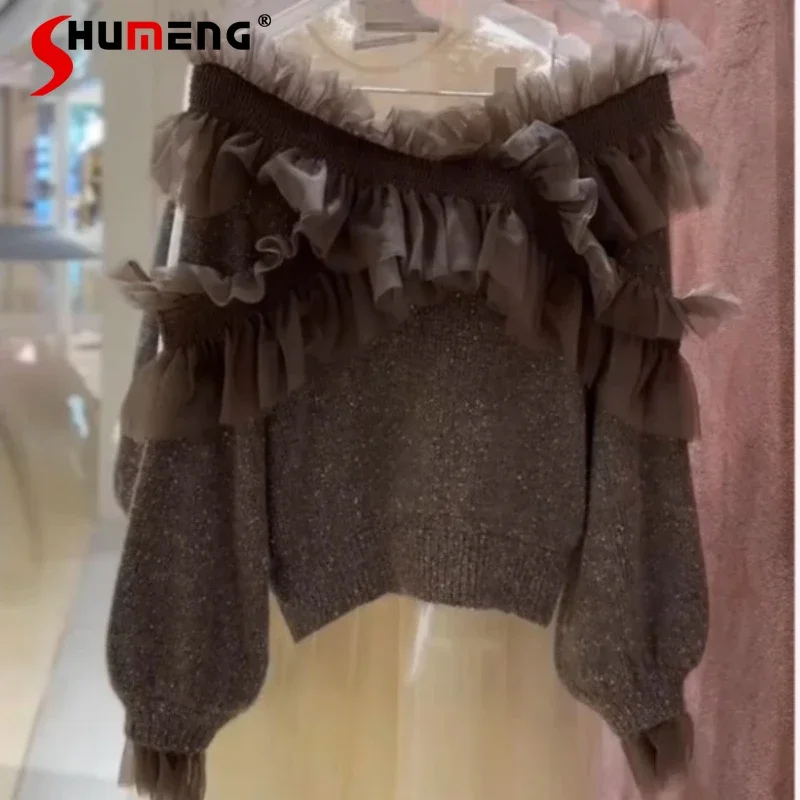 Women's Elegant Ruffle Splicing Pullover Long Sleeved Sweater Jumpers New Design Sense Niche Loose Autumn 2023 Top Y2k Pullovers
Women's Elegant Ruffle Splicing Pullover Long Sleeved Sweater Jumpers New Design Sense Niche Loose Autumn 2023 Top Y2k Pullovers