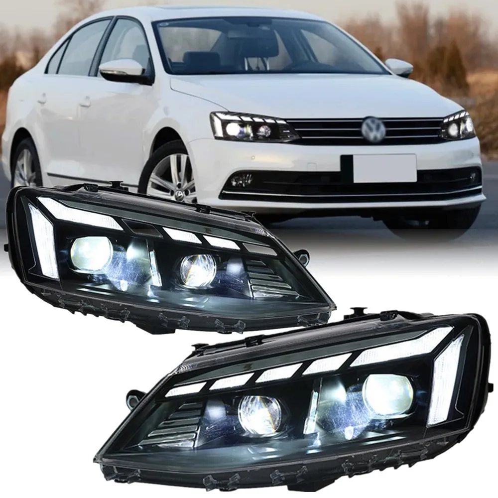 

2pc Car LED Headlights For VW Volkswagen Jetta MK6 2012-2018 Sagitar Led Front DRL Turn Signal Lights Headlamp Assembly