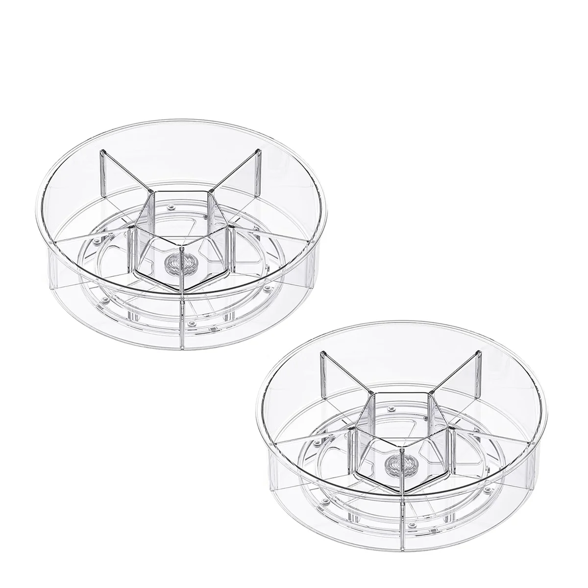 

Lazy Susan Turntable Organizer for Cabinet Refrigerator and Pantry Countertop with Clear Large Spice Rack 2Pcs 11.6 Inch