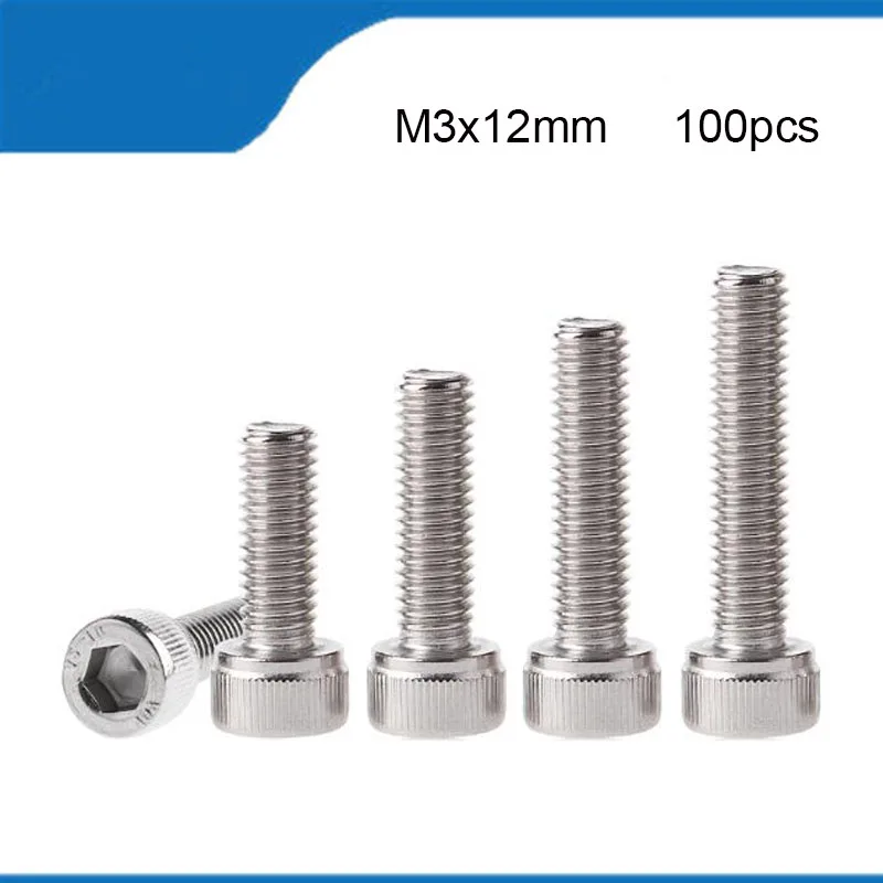 Free shipping M3*12mm M3 Screws 100pcs 304 Stainless Steel Hexagon Socket Head Cap Screw DIN912bolt Satinless Rievet Bolts
Free shipping M3*12mm M3 Screws 100pcs 304 Stainless Steel Hexagon Socket Head Cap Screw DIN912bolt Satinless Rievet Bolts