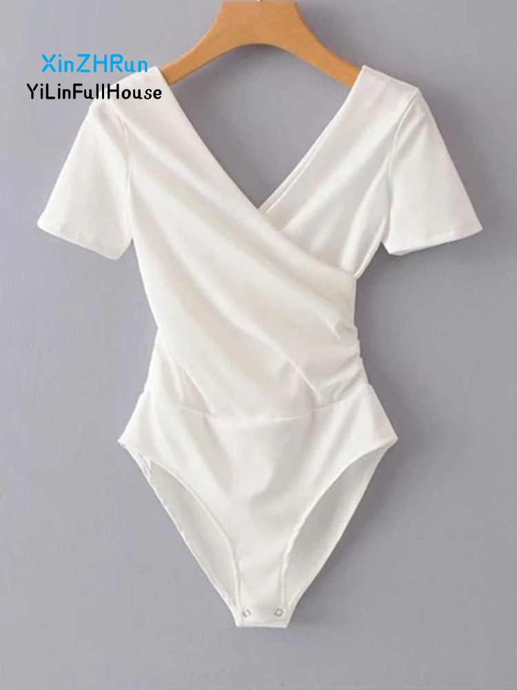 Summer New Women Fashion Sexy Cross V-neck Side Fold Top Womens Elegant and Careful Machine Backless Dress Short Sleeved T-shirt
Summer New Women Fashion Sexy Cross V-neck Side Fold Top Womens Elegant and Careful Machine Backless Dress Short Sleeved T-shirt