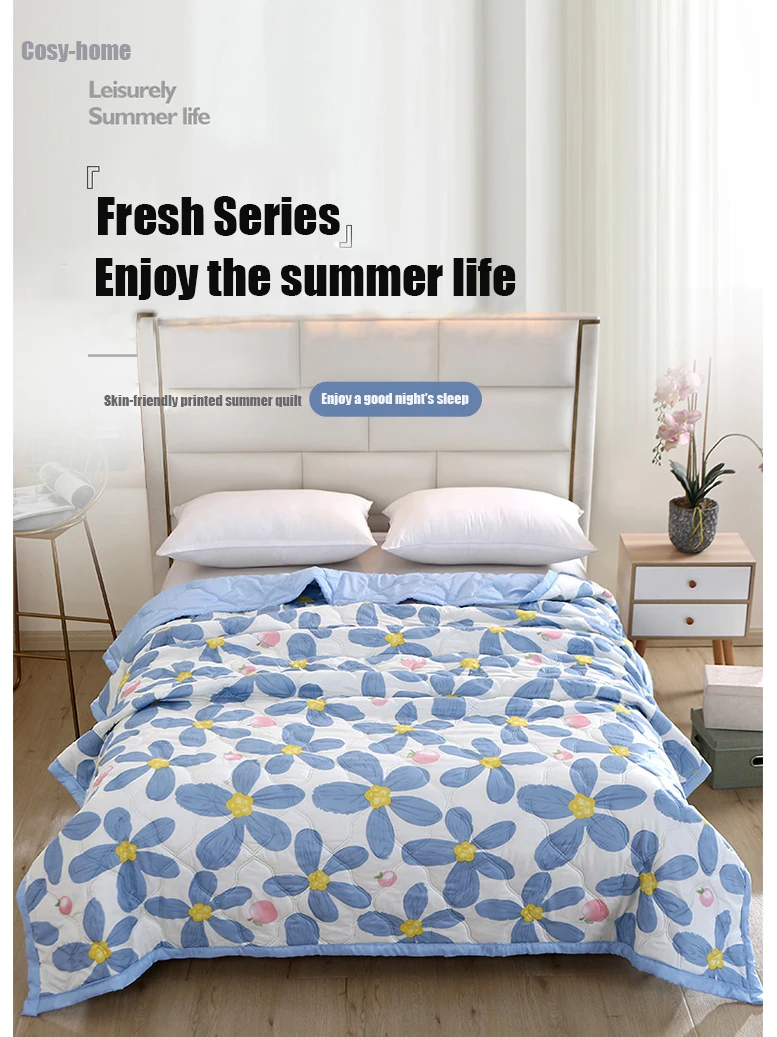 Quilted summer single double bed light Printed quilt core Air conditioning quilting twin queen size duvet Thin plaid comforter Quilted summer single double bed light Printed quilt core Air conditioning quilting twin queen size duvet Thin plaid comforter