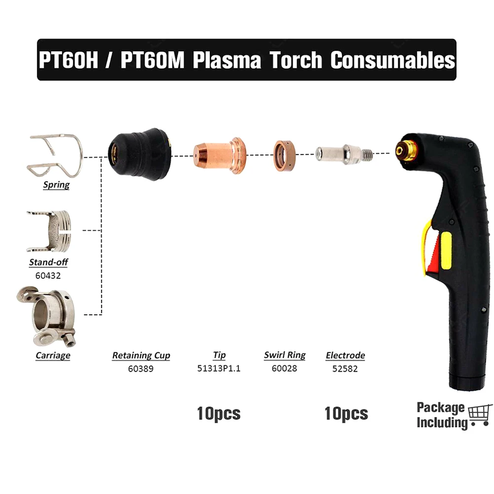 52582 51313 1.0 Plasma Nozzle Electrode For IPT-60 PT60 PT40 IPT-40 Torch Plasma Cutting Shield Cap 40-50A Welding Tools Parts
52582 51313 1.0 Plasma Nozzle Electrode For IPT-60 PT60 PT40 IPT-40 Torch Plasma Cutting Shield Cap 40-50A Welding Tools Parts