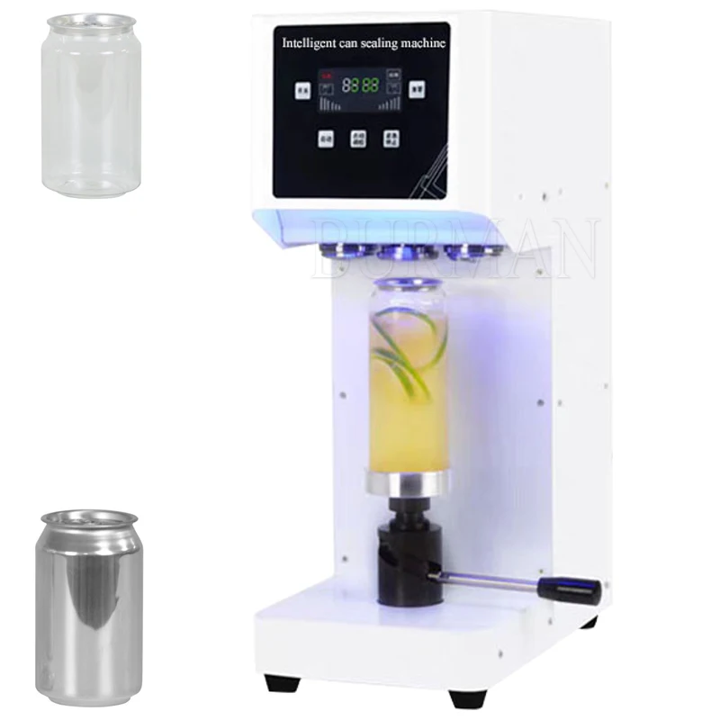 

Commercial Automatic Intelligent Tin Can Sealing Machine Soda Sealer Cup Body Rotation Aluminum Beer Bottles Pet Jar Seamers