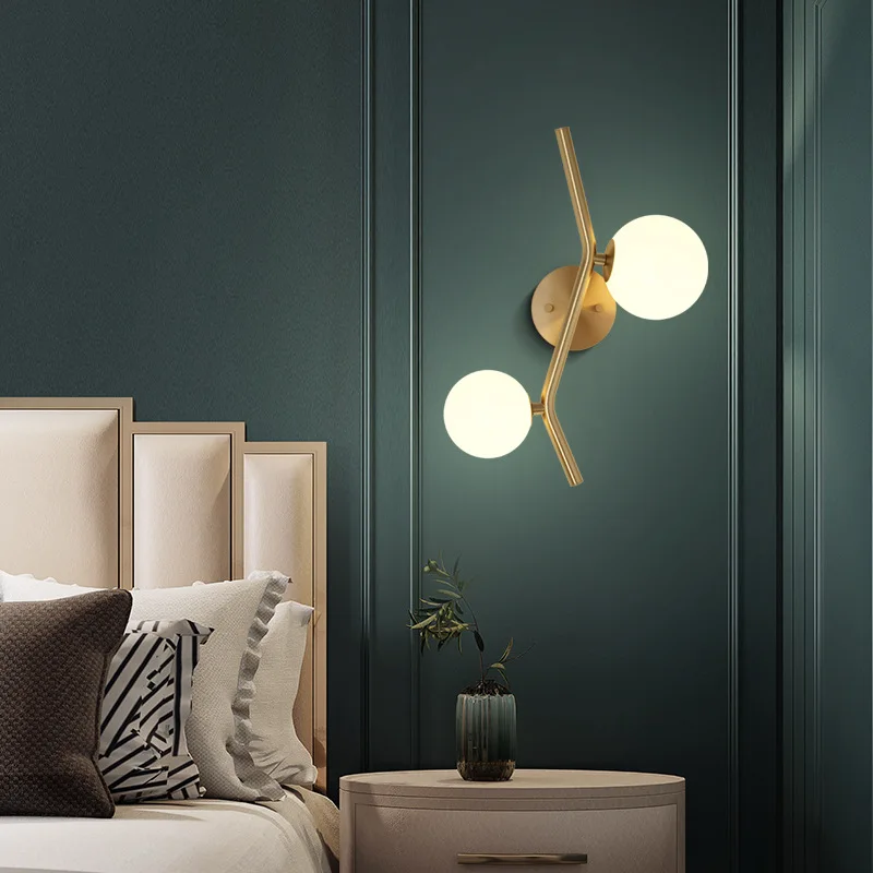 Nordic 2 Heads Golden Copper Wall Lamp Glass Ball G9 Sconce Light for Bedside Aisle Corridor Balcony Indoor Decoration Fixtures
Nordic 2 Heads Golden Copper Wall Lamp Glass Ball G9 Sconce Light for Bedside Aisle Corridor Balcony Indoor Decoration Fixtures