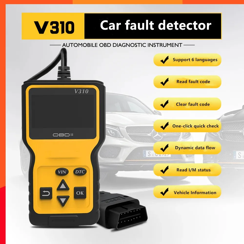 

V310 Car Code Reader Scanner Auto CAN OBD2 Diagnostic Scanner Tool V1.1 16pin Car Speed Probe Automotive OBDII Diagnostic Tool