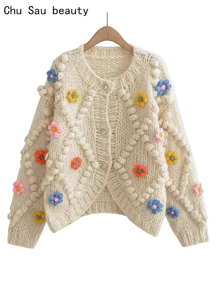 Chu Sau beauty 2023 Women Autumn Fashion Sweet Floral Embroidery Knitted Loose Cardigan Vintage Crochet Sweater Chic Knitcoats
Chu Sau beauty 2023 Women Autumn Fashion Sweet Floral Embroidery Knitted Loose Cardigan Vintage Crochet Sweater Chic Knitcoats