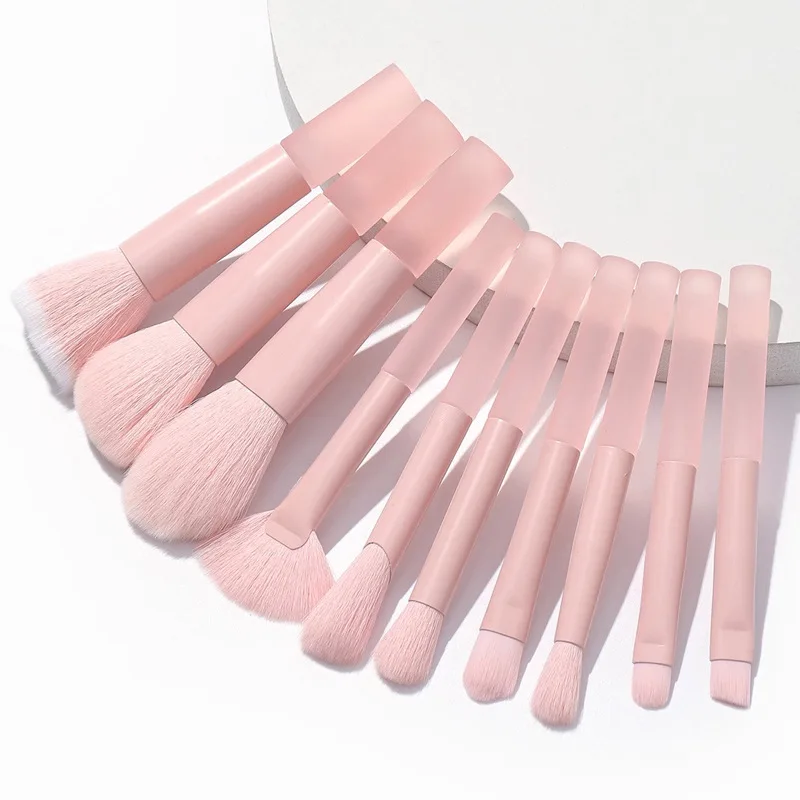 

10Pcs Pink Soft Makeup Brushes Set Cosmetic Foundation Blush Powder Brush Concealer Eyeshadow Kabuki Blending Makeup Brush Tools