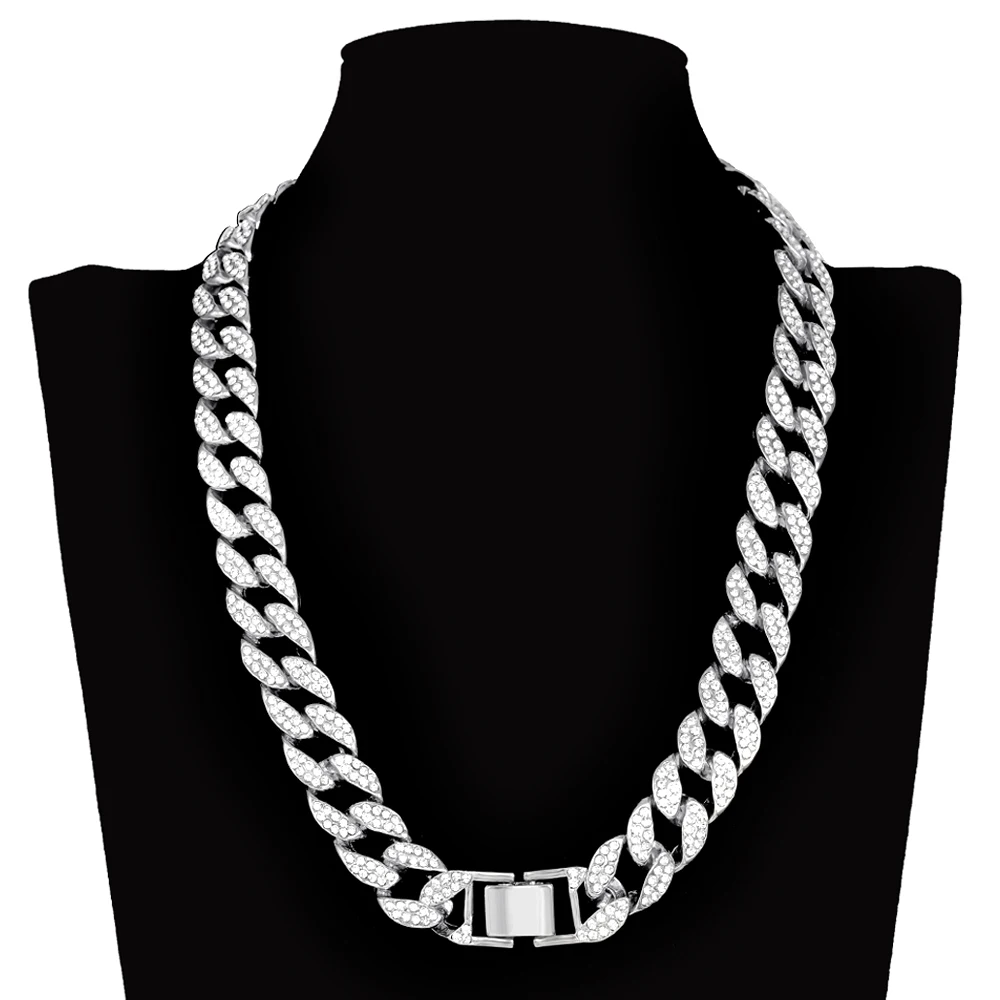 Fashion Iced Out Chain Hip Hop Necklace Ch Jewelry Gold Silver Color