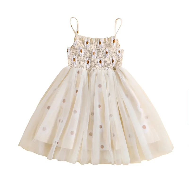 Toddler Girl Summer Dress Fashion Children Sundress Sleeveless Spaghetti Strap Daisy Print Smocked Tulle Dress Kids Outfit 
Toddler Girl Summer Dress Fashion Children Sundress Sleeveless Spaghetti Strap Daisy Print Smocked Tulle Dress Kids Outfit