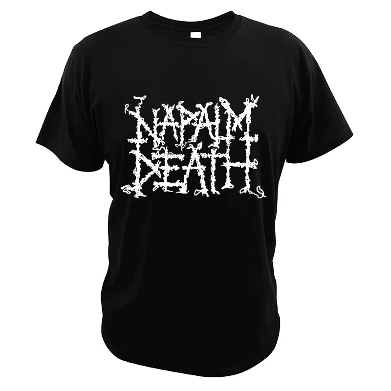 

Cool Napalm Death Logo Men's T-shirts English Grindcore Band Death Metal Lovers Shirts Comfortable Summer Cotton Crewneck Tops