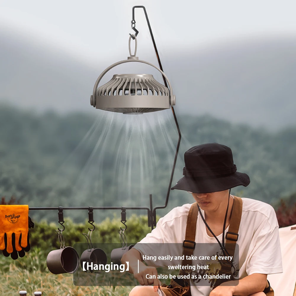 

Перезаряжаемый походный вентилятор, уличный походный потолочный вентилятор со светодиодной подсветкой, штатив, настольный вентилятор, уличное освещение для кемпинга, электрический вентилятор