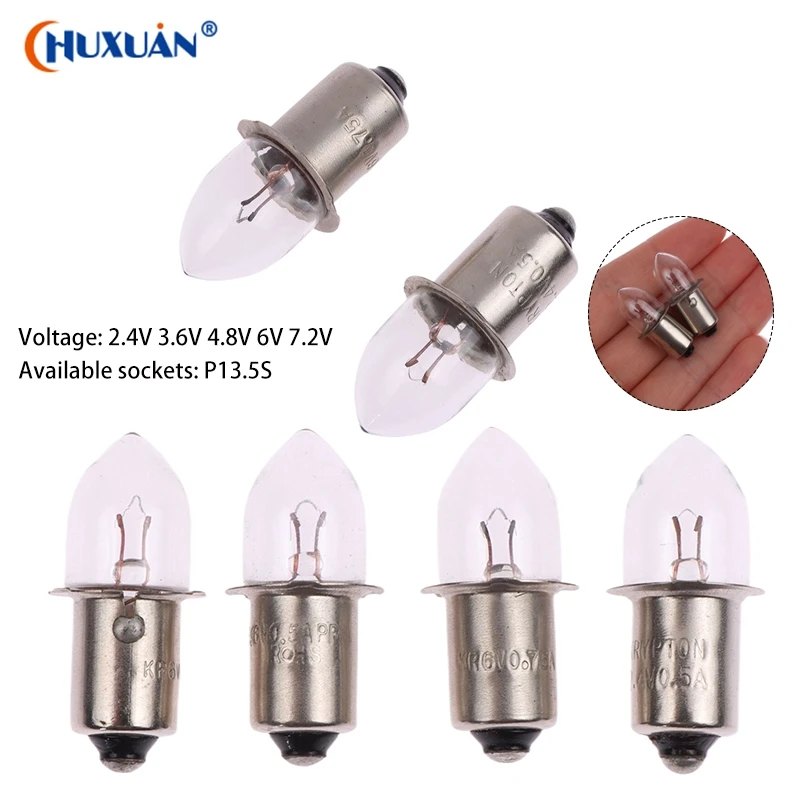 P13.5S Base Bulb Old Style Flashlight 2.4V 3.6V 4.8V 6V 7.2V 0.4A 0.5A 0.75A Replacement Bulbs Torches Work Lamp Bulb
P13.5S Base Bulb Old Style Flashlight 2.4V 3.6V 4.8V 6V 7.2V 0.4A 0.5A 0.75A Replacement Bulbs Torches Work Lamp Bulb