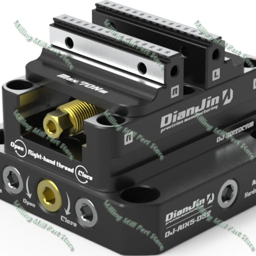 

4-5 Axis Fixture Self-centering Vise Positive Paired with Zero Point Quick Change Four Axis L-block Bridge Board DJ-6080H-R