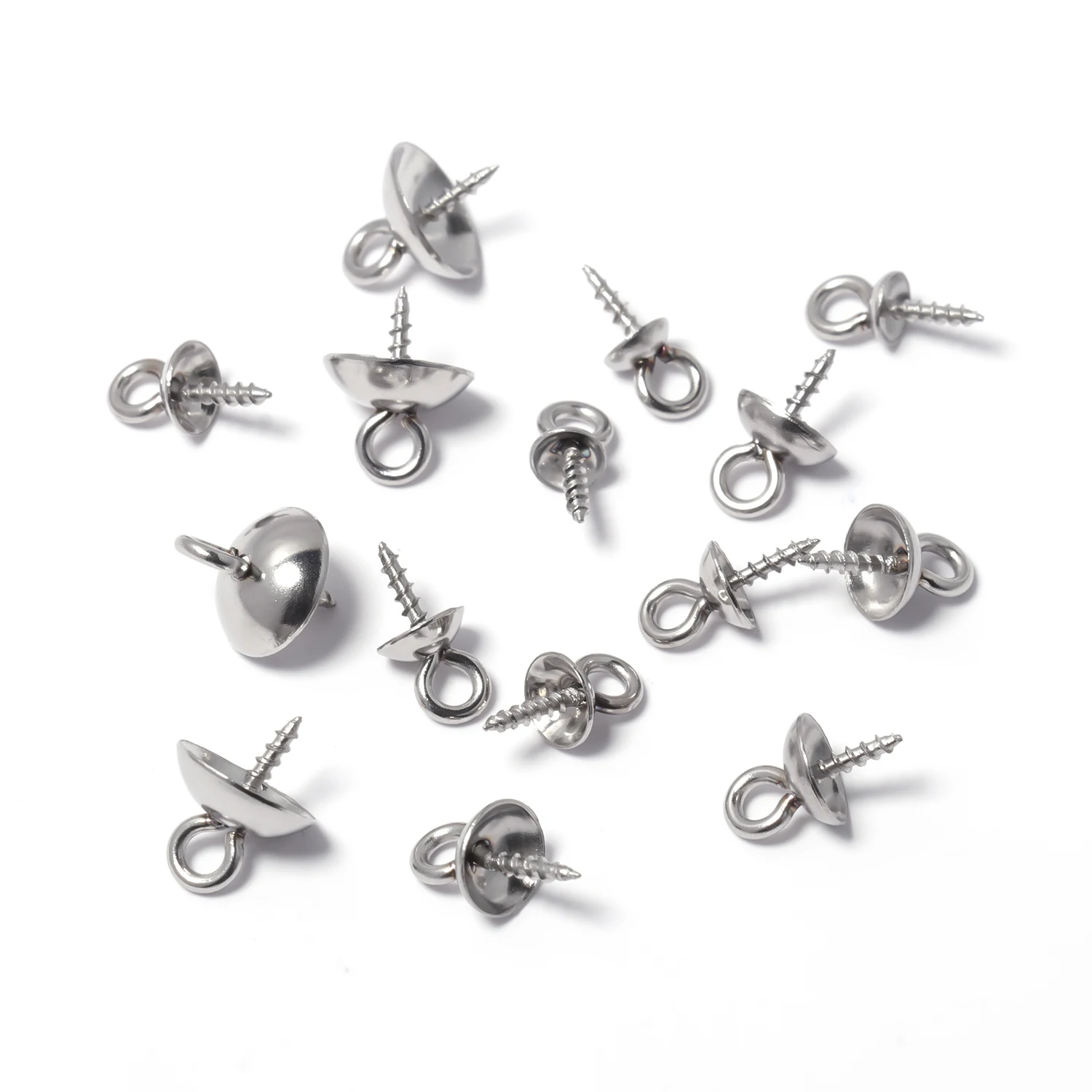 30PCS Stainless Steel End Caps Peg Bails Eyepins for Jewelry Making Findings Hooks Cup Pearl Screw Eye Pins Eyelets Screw DIY
30PCS Stainless Steel End Caps Peg Bails Eyepins for Jewelry Making Findings Hooks Cup Pearl Screw Eye Pins Eyelets Screw DIY