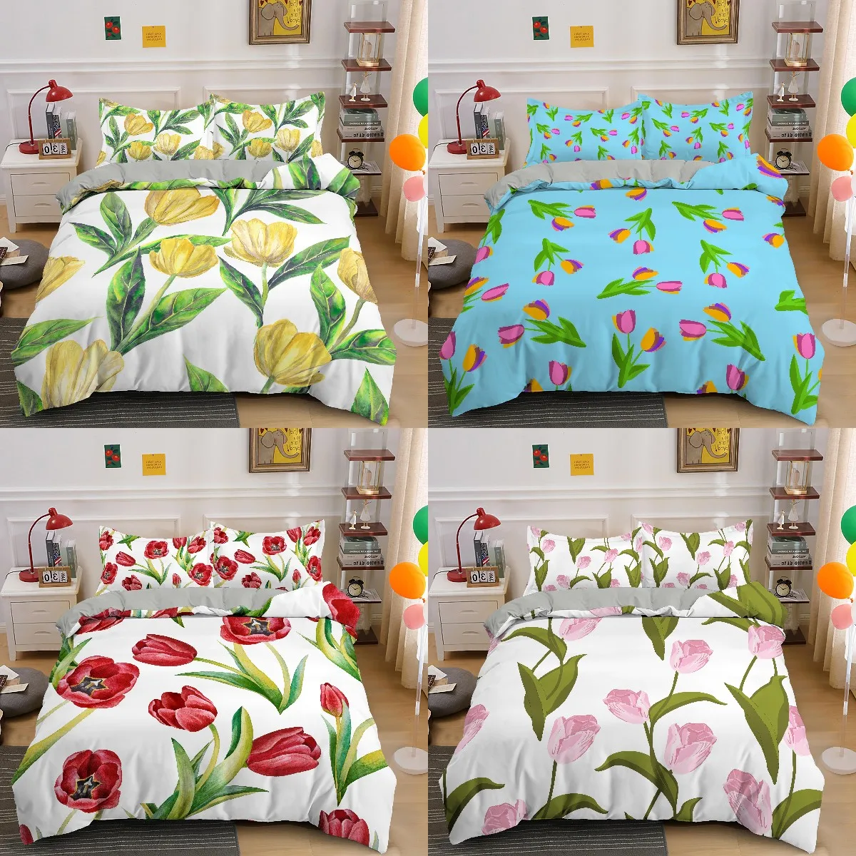 3D Tulip Flower Comforter Bedding Sets Floral Duvet Cover Set Pillowcase Quilt Cover 240x220 King Size Bedclothes Home Textile
3D Tulip Flower Comforter Bedding Sets Floral Duvet Cover Set Pillowcase Quilt Cover 240x220 King Size Bedclothes Home Textile