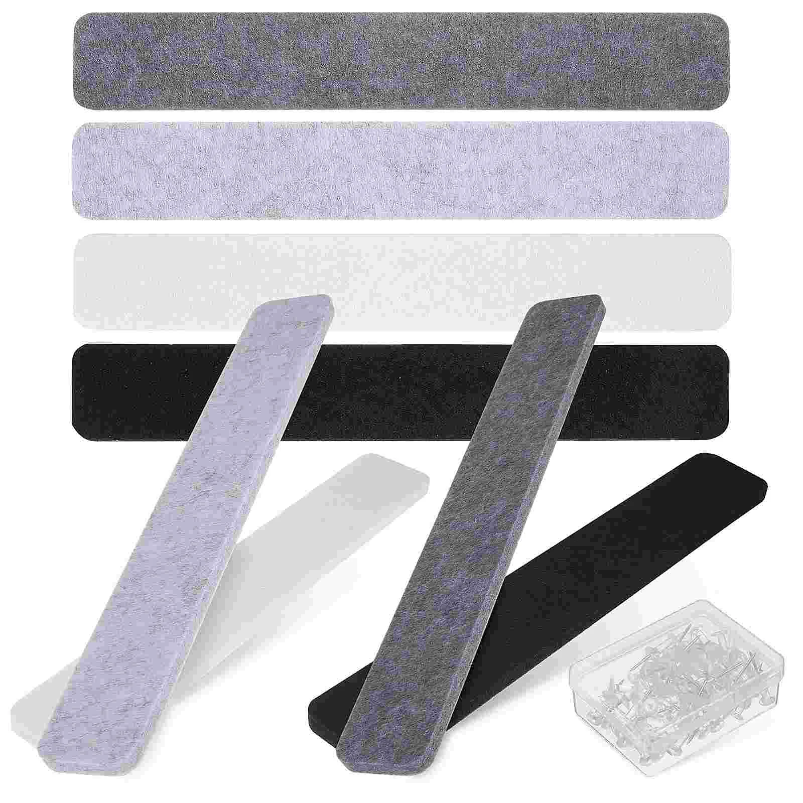 

8 Pcs Notice Board Bar Felt Cork Memo Strip Bulletin Self-adhesive Strips Ceramic Tile