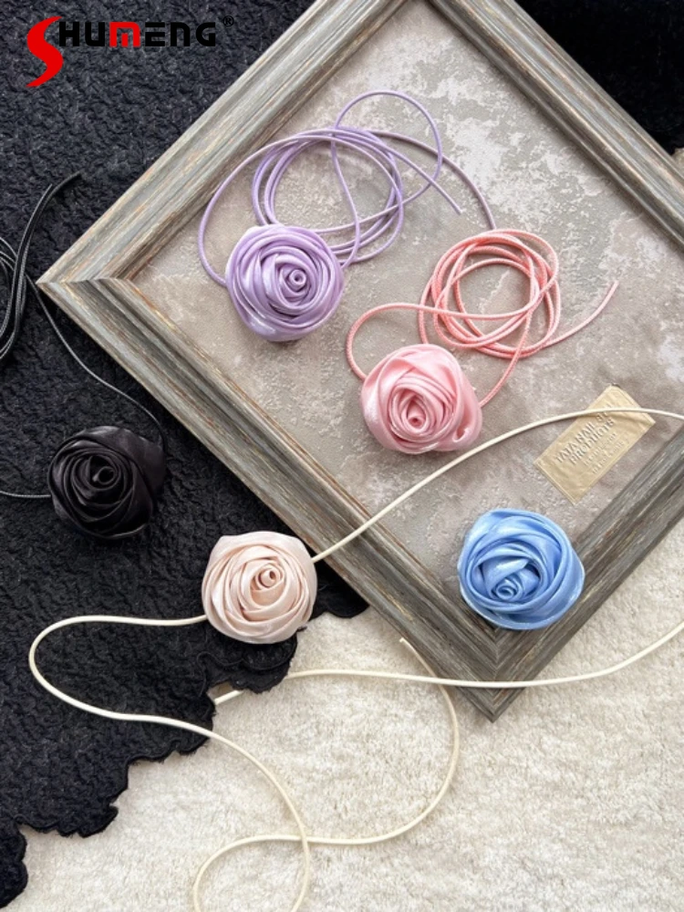 Sweet Rose Flower Collar Wrist Flower Silk Necklace Female 2023 Summer New Japanesee Style Handmade Choker Necklace for Women
Sweet Rose Flower Collar Wrist Flower Silk Necklace Female 2023 Summer New Japanesee Style Handmade Choker Necklace for Women